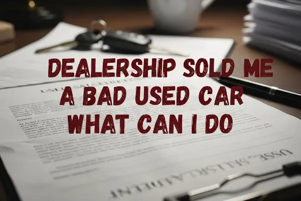 Dealership Sold Me A Bad Used Car What Can I Do